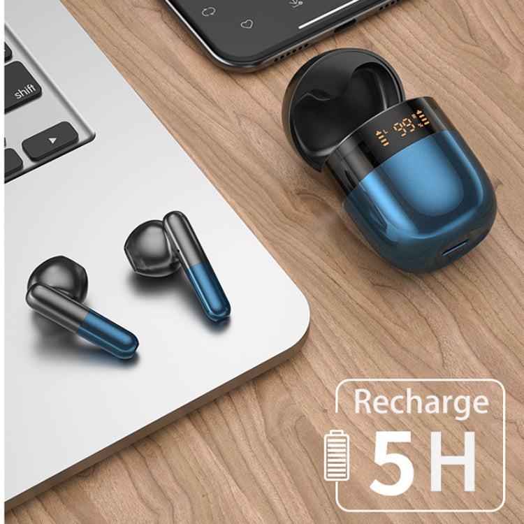 J28 TWS Wireless Bluetooth Earphones LED Digital Display HIFI Music Sport Earphone(Black) - TWS Earphone by buy2fix | Online Shopping UK | buy2fix