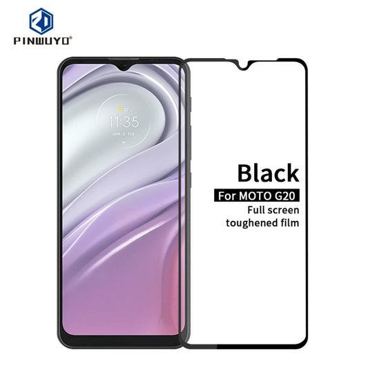 For Motorola Moto G20 PINWUYO 9H 2.5D Full Screen Tempered Glass Film(Black) - Motorola Tempered Glass by PINWUYO | Online Shopping UK | buy2fix