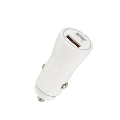 P21 Portable PD 20W + QC 3.0 18W Dual Ports Fast Car Charger(White) - Car Charger by buy2fix | Online Shopping UK | buy2fix