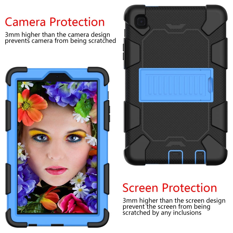 For Samsung Galaxy Tab A7 Lite T220 / T225 Two-Color Robot Shockproof Silicone + PC Protective Case with Holder(Black+Blue) - Samsung Accessories by buy2fix | Online Shopping UK | buy2fix