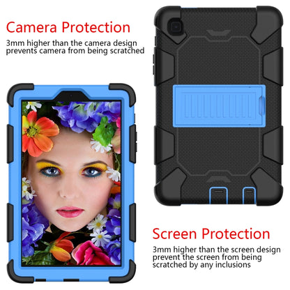 For Samsung Galaxy Tab A7 Lite T220 / T225 Two-Color Robot Shockproof Silicone + PC Protective Case with Holder(Black+Blue) - Samsung Accessories by buy2fix | Online Shopping UK | buy2fix