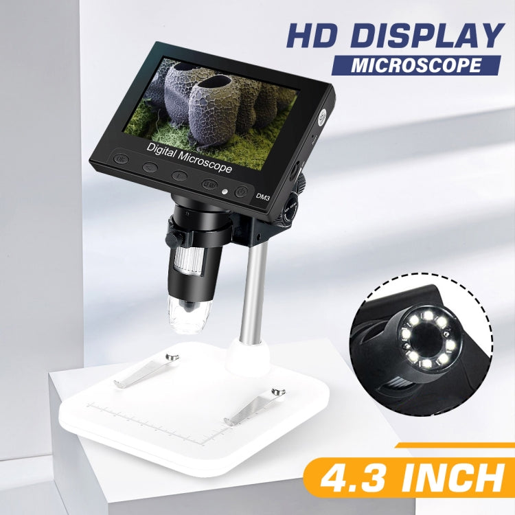 DM4 4.3 Inch LCD Digital Microscope Endoscope with Recording and Stand, HD, 720P, 1000X Zoom - Digital Microscope by buy2fix | Online Shopping UK | buy2fix