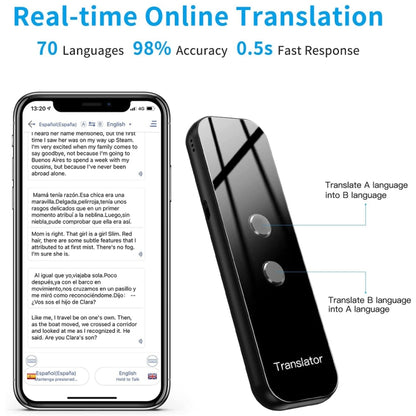 G6 Portable Instant Real Time Voice Translator Multi Language Voice Personal Travel Assistant Translator(Gray) - Consumer Electronics by buy2fix | Online Shopping UK | buy2fix