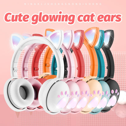 BK9 HiFi 7.1 Surround Sound Cat Claw Luminous Cat Ear Bluetooth Gaming Headset with Mic(Red) - Multimedia Headset by buy2fix | Online Shopping UK | buy2fix