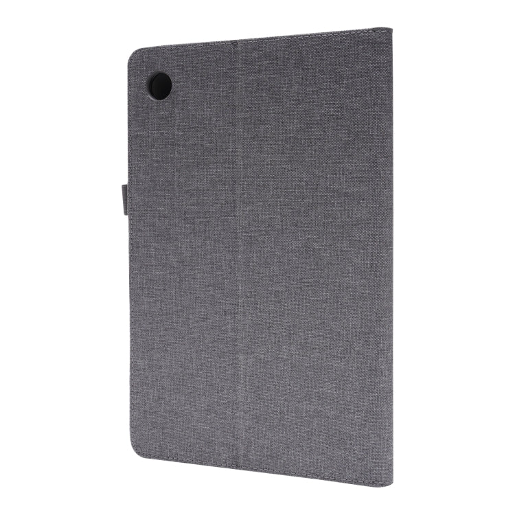 For Samsung Galaxy Tab A8 10.5 2021 Horizontal Flip Fabric PU Leather Tablet Case with Card Slots & Holder(Grey) - Samsung Accessories by buy2fix | Online Shopping UK | buy2fix