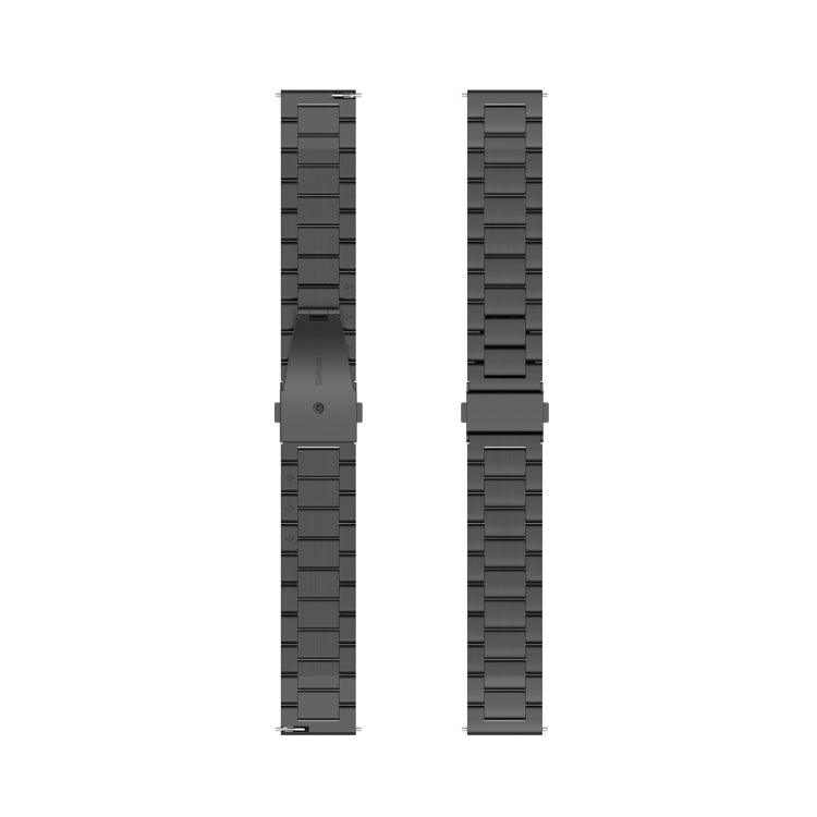 For Huawei Watch GT Runner / Watch GT 3 46mm Three Bead Stainless Steel Watch Band (Black) - Smart Wear by buy2fix | Online Shopping UK | buy2fix