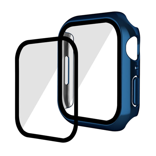 For Apple Watch Series 8 / 7 45mm ENKAY Hat-Prince 2 in 1 PC Frame + 9H Tempered Glass Case(Royal Blue) - Watch Cases by ENKAY | Online Shopping UK | buy2fix