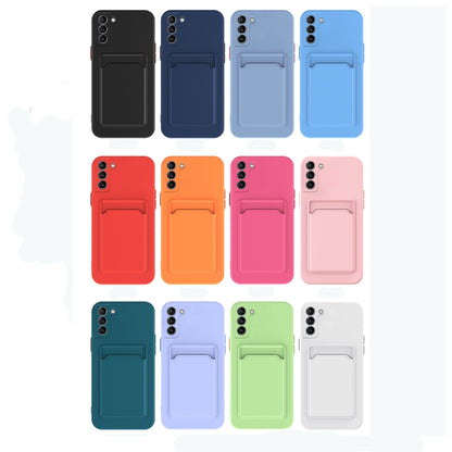 For Samsung Galaxy S22 Ultra 5G Skin Feel Card Contrast Color Button TPU Phone Case(Black) - Samsung Accessories by buy2fix | Online Shopping UK | buy2fix
