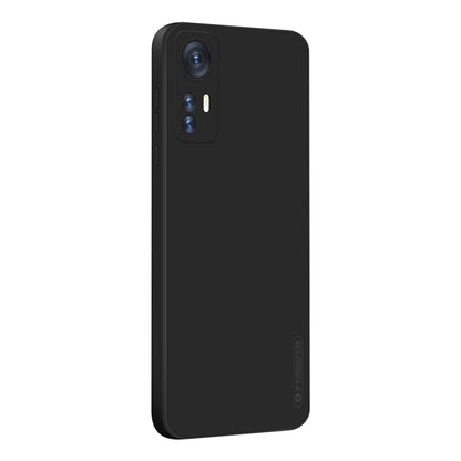 For Xiaomi 12 PINWUYO Liquid Silicone TPU Phone Case(Black) - 12 Cases by PINWUYO | Online Shopping UK | buy2fix