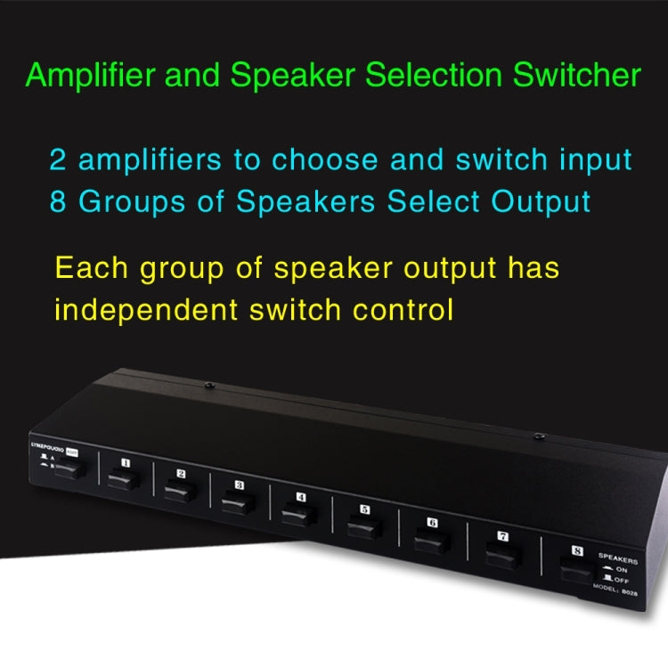 100W 2 In 8 Out Power Amplifier Loudspeaker Box Switcher - Consumer Electronics by buy2fix | Online Shopping UK | buy2fix