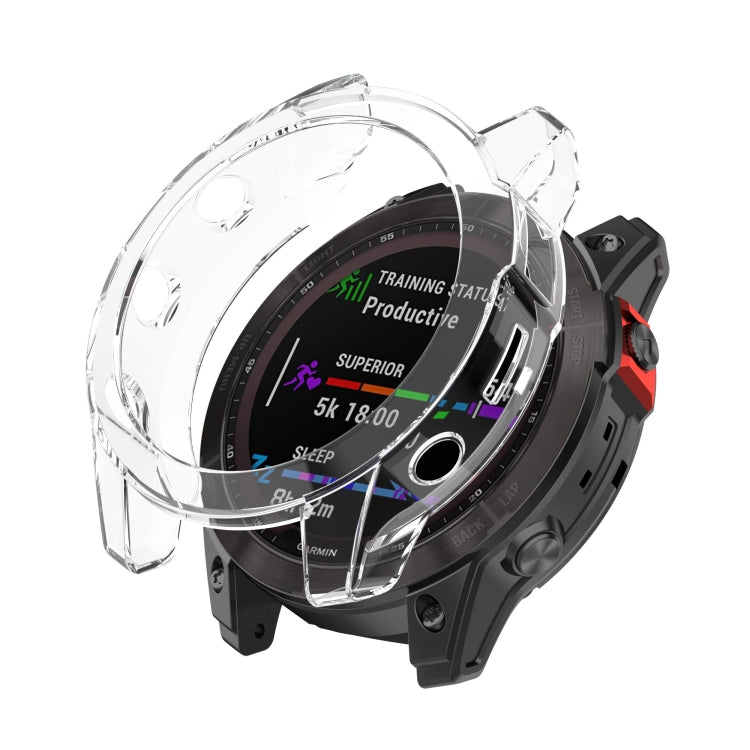 For Garmin Fenix 7X Shockproof TPU Soft Protective Case(Transparent) - Watch Cases by buy2fix | Online Shopping UK | buy2fix