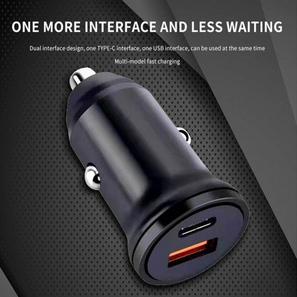 WKN-707 PD 20W USB-C / Type-C + QC 3.0 25W USB Mini Car Charger with USB-C / Type-C to 8 Pin Data Cable, Cable Length: 1m(White) - In Car by buy2fix | Online Shopping UK | buy2fix