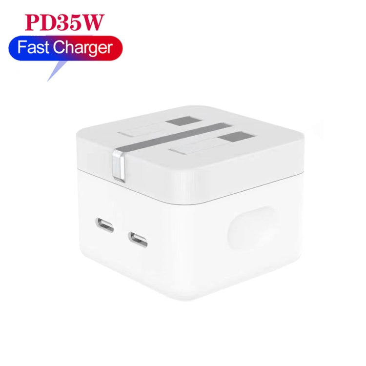 PD 35W Dual USB-C / Type-C Ports Charger for iPhone / iPad Series, UK Plug - Apple Accessories by buy2fix | Online Shopping UK | buy2fix