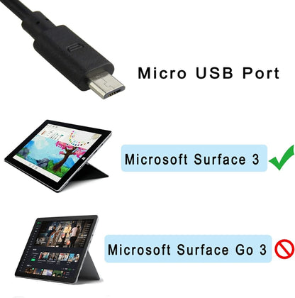 For Microsoft Surface3 1624 1645 Power Adapter 5.2v 2.5a 13W Android Port Charger, UK Plug - For Microsoft by buy2fix | Online Shopping UK | buy2fix