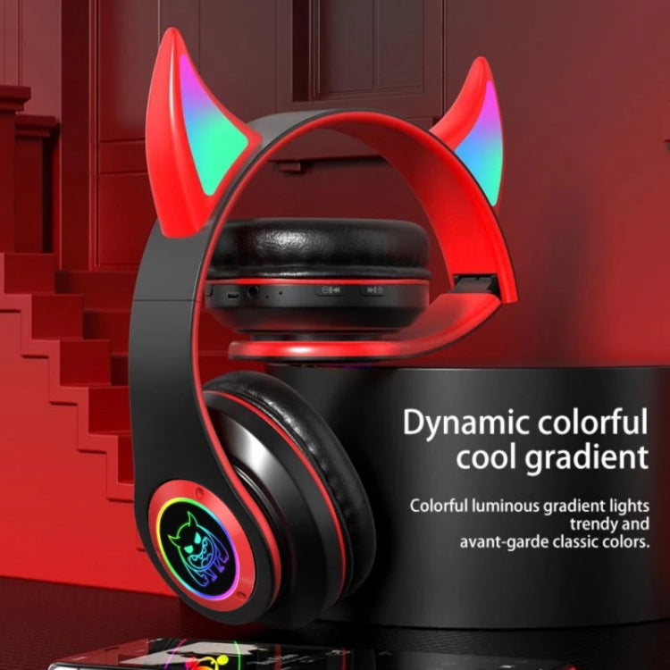 STN25 Devil Ear RGB Light Wireless Music Headset For Children with Mic(Green) - Apple Accessories by buy2fix | Online Shopping UK | buy2fix