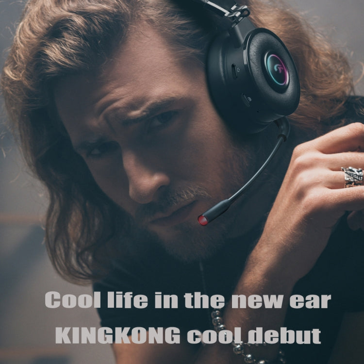 Kingkong Bluetooth Wireless RGB Luminous Gaming Headset with Mic Support TF/FM Radio - Apple Accessories by buy2fix | Online Shopping UK | buy2fix
