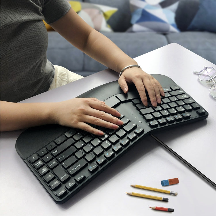 390B Ergonomic Compact Size Gaming Keyboard - Wired Keyboard by buy2fix | Online Shopping UK | buy2fix