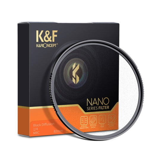 KF01.1524 K&F Black Mist Diffusion 1/4 Lens Filter Special Effects Shoot Video Like Movies 82mm - Camera Accessories by K&F | Online Shopping UK | buy2fix