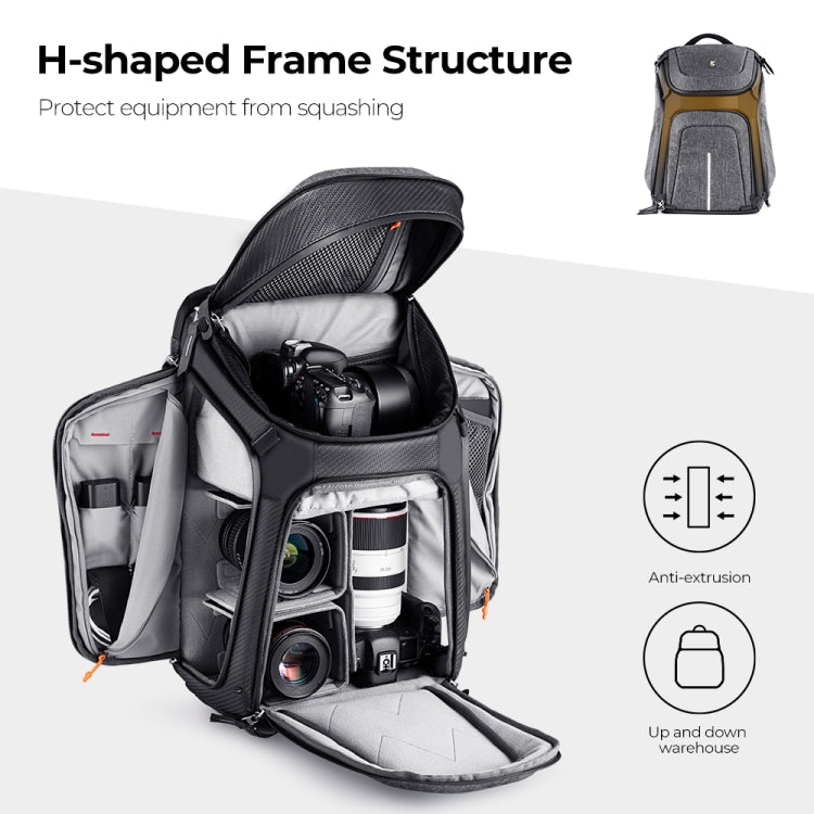 K&F CONCEPT KF13.105 K&F 25L Large Capacity Double Shoulder Camera Backpack Photography Bag - Camera Accessories by K&F | Online Shopping UK | buy2fix
