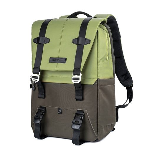 K&F CONCEPT KF13.087AV1 Photography Backpack Light Large Capacity Camera Case Bag with Rain Cover(Army Green) - Camera Accessories by K&F | Online Shopping UK | buy2fix