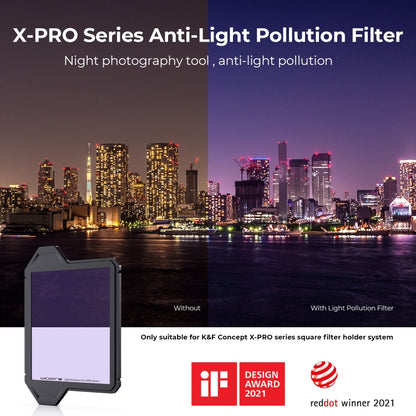K&F CONCEPT SKU.1903 X-PRO Series Square Clear-Natural Night Filter Light Pollution Reduction Filter For Star Sky Night Scene - Camera Accessories by K&F | Online Shopping UK | buy2fix