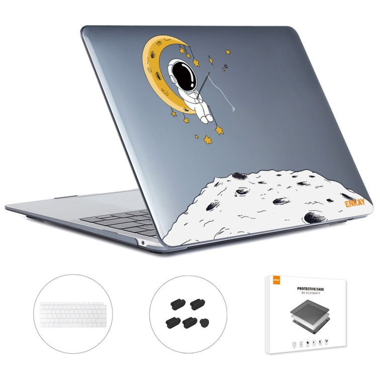 For MacBook Air 13.3 2018 A1932 ENKAY Hat-Prince 3 in 1 Spaceman Pattern Laotop Protective Crystal Case with TPU Keyboard Film / Anti-dust Plugs, Version:EU(Spaceman No.3) - MacBook Air Cases by ENKAY | Online Shopping UK | buy2fix