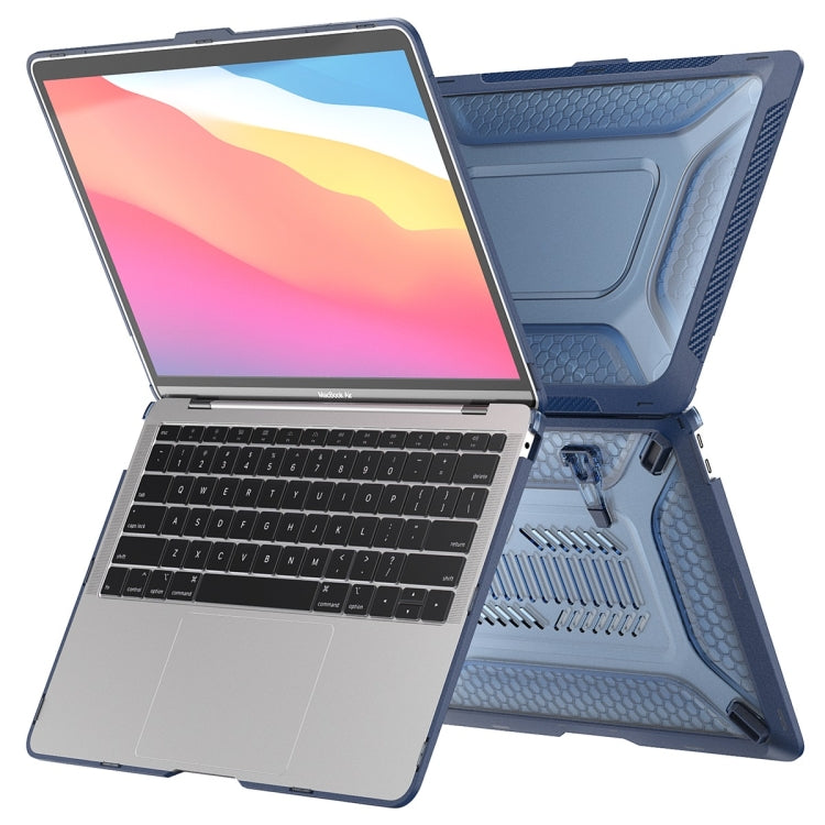 For MacBook Air 13.3 2020 A2179/A2337 ENKAY Hat-Prince 3 in 1 Protective Bracket  Case Cover Hard Shell with TPU Keyboard Film / Anti-dust Plugs, Version:EU(Blue) - MacBook Air Cases by ENKAY | Online Shopping UK | buy2fix