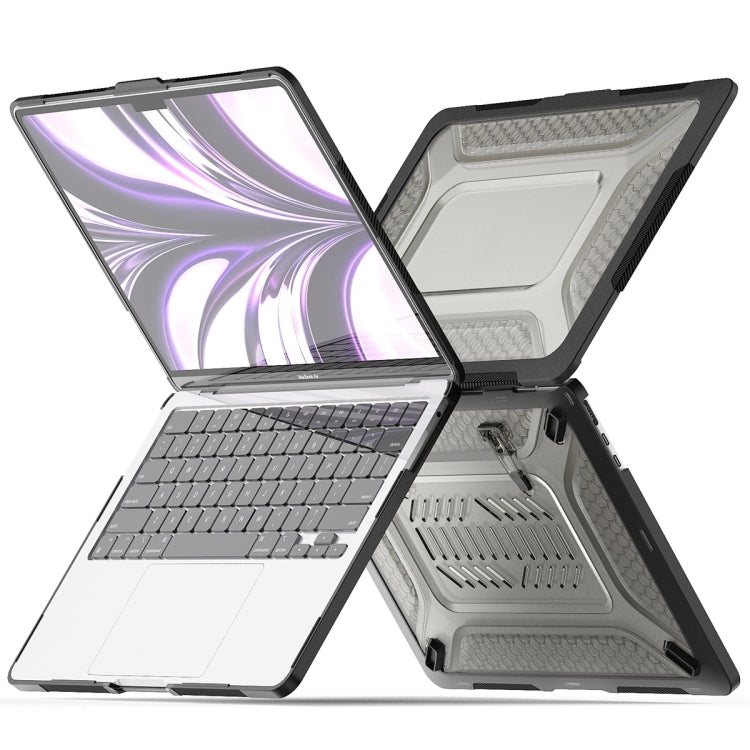 For MacBook Air 13.6 A2681 ENKAY Hat-Prince 3 in 1 Protective Bracket  Case Cover Hard Shell with TPU Keyboard Film / Anti-dust Plugs, Version:EU(Grey) - MacBook Air Cases by ENKAY | Online Shopping UK | buy2fix