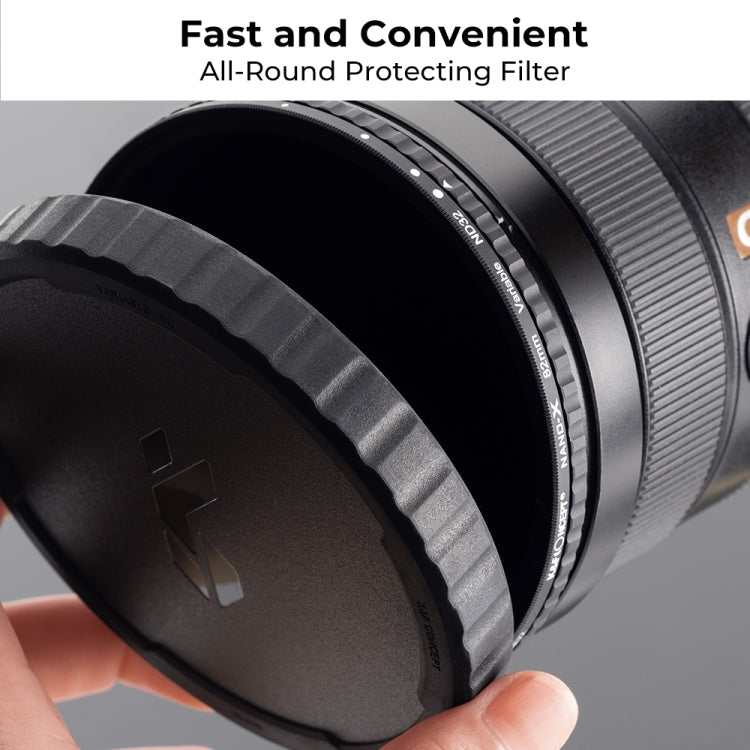 K&F CONCEPT KF01.1725 82mm ND2-ND32 Variable Fader ND Filter Lens with Lens Cap - Camera Accessories by K&F | Online Shopping UK | buy2fix