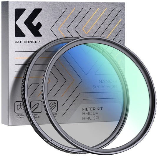 K&F CONCEPT SKU.1864 82mm 2 in 1 Filter Kit MCUV+CPL Camera Lens Filters with 18 Layer Coatings - Camera Accessories by K&F | Online Shopping UK | buy2fix
