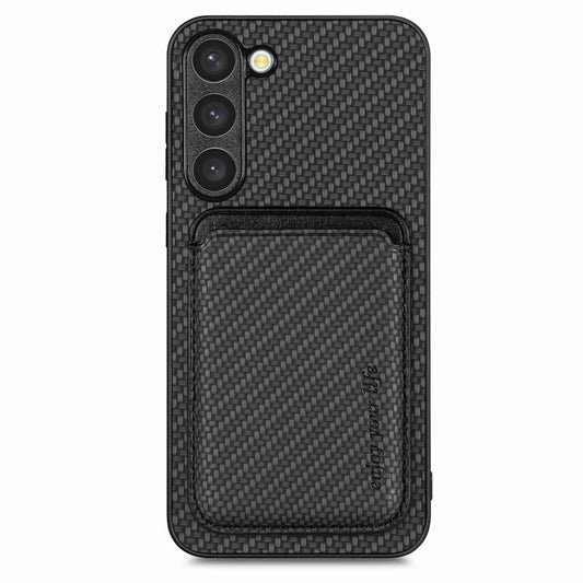 For Samsung Galaxy S23+ 5G Carbon Fiber Leather Card Magsafe Case(Black) - Galaxy S23+ 5G Cases by buy2fix | Online Shopping UK | buy2fix