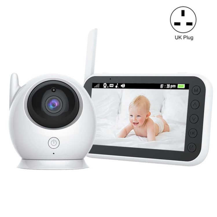 ABM100 4.3 inch Wireless Video Color Night Vision Baby Monitor 360-Degree Security Camera(UK Plug) - Security by buy2fix | Online Shopping UK | buy2fix