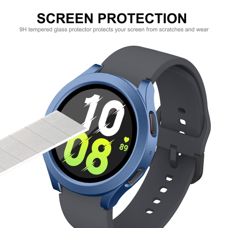 For Samsung Galaxy Watch4/5 44mm ENKAY Hat-Prince Waterproof Full Coverage PC Frame + 9H Tempered Glass Case(White) - Watch Cases by ENKAY | Online Shopping UK | buy2fix