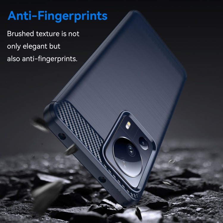 For Xiaomi 13 Lite Brushed Texture Carbon Fiber TPU Phone Case(Blue) - 13 Lite Cases by buy2fix | Online Shopping UK | buy2fix