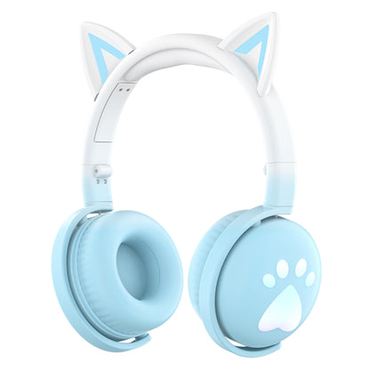 KE28 RGB Cute Cat Ears Bluetooth Wireless Music Headset with Detachable Mic(Blue) - Apple Accessories by buy2fix | Online Shopping UK | buy2fix