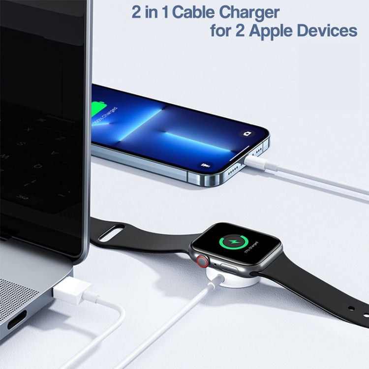 For Apple Watch Series & Phone with Type-C Port 2 in 1 USB Magnetic Charging Cable 1.2m - Charger / Holder by buy2fix | Online Shopping UK | buy2fix