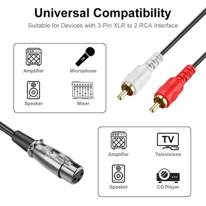 JUNSUNMAY 2 RCA Male to XLR Female Stereo Audio Cable, Cable Length:3m -  by JUNSUNMAY | Online Shopping UK | buy2fix