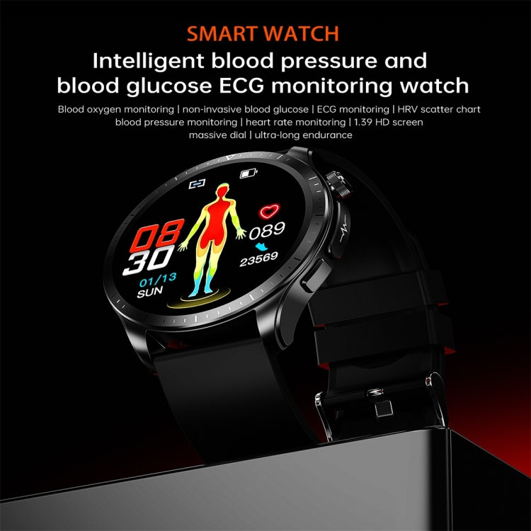 E420 1.39 inch Color Screen Smart Watch,Silicone Strap,Support Heart Rate Monitoring / Blood Pressure Monitoring(Black) - Smart Wear by buy2fix | Online Shopping UK | buy2fix