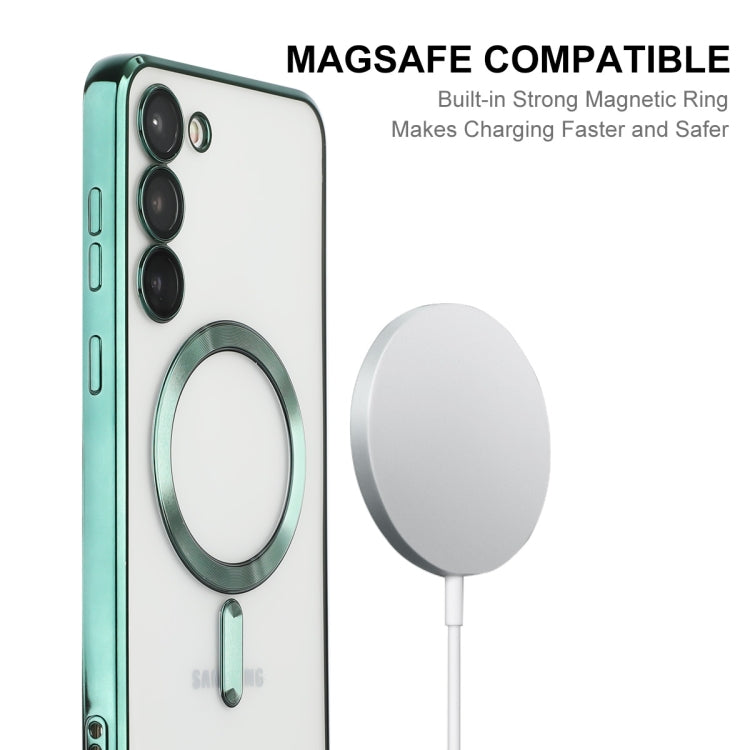 For Samsung Galaxy S23+ 5G ENKAY Electroplated MagSafe Shockproof TPU Phone Case with Lens Film(Light Blue) - Galaxy S23+ 5G Cases by ENKAY | Online Shopping UK | buy2fix