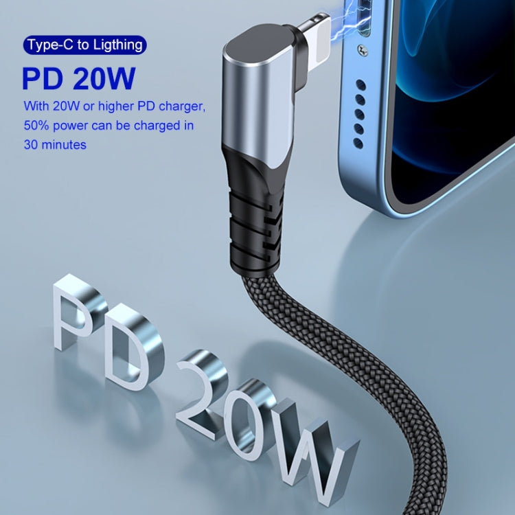 ENKAY Hat-Prince PD 20W Type-C to 8 Pin Dual Elbow Fast Charging Data Cable, Length:1m(Silver) - 2 in 1 Cable by ENKAY | Online Shopping UK | buy2fix