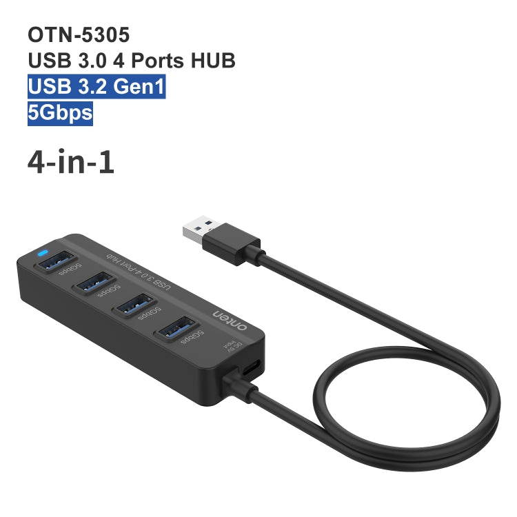 Onten 5305 4 in 1 USB3.0 4-Ports HUB Docking Station - USB 3.0 HUB by Onten | Online Shopping UK | buy2fix