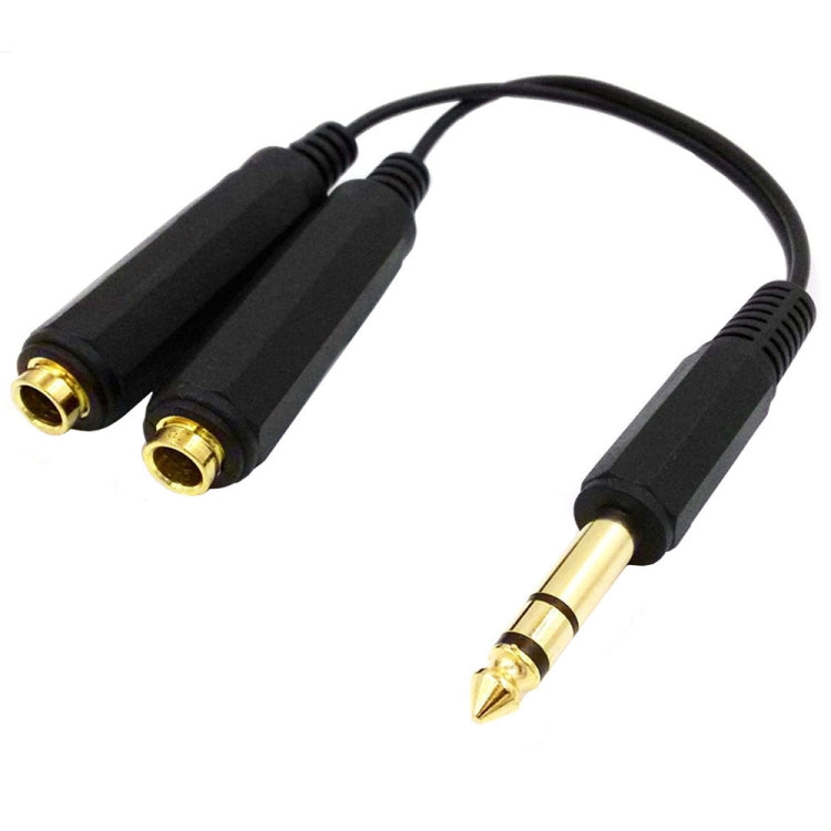 JUNSUNMAY 6.35mm 1/4 inch Male to Dual Female Stereo Audio Jack Adapter Cable, Length: 20cm - Microphone Audio Cable & Connector by JUNSUNMAY | Online Shopping UK | buy2fix