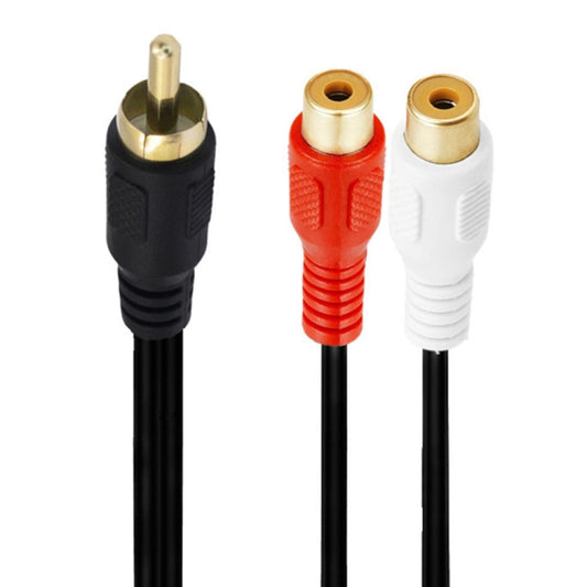 JUNSUNMAY RCA Male to 2 RCA Female Stereo Audio Adapter Connector, Length: 0.25m - RCA Cable by JUNSUNMAY | Online Shopping UK | buy2fix