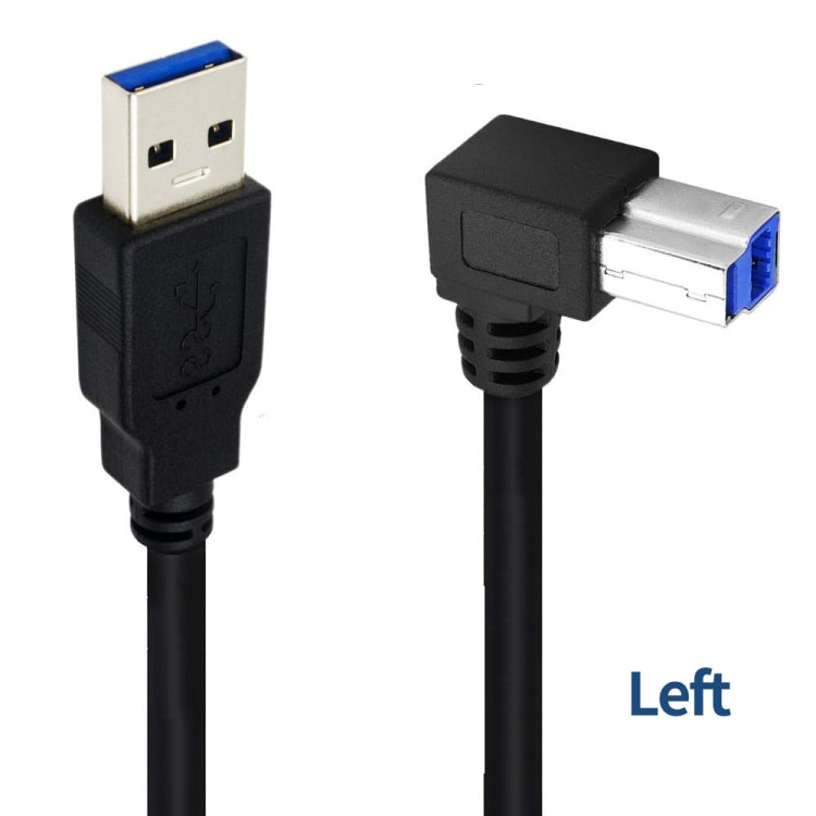 JUNSUNMAY USB 3.0 A Male to USB 3.0 B Male Adapter Cable Cord 1.6ft/0.5M for Docking Station, External Hard Drivers, Scanner, Printer and More(Left) - USB 3.0 by JUNSUNMAY | Online Shopping UK | buy2fix