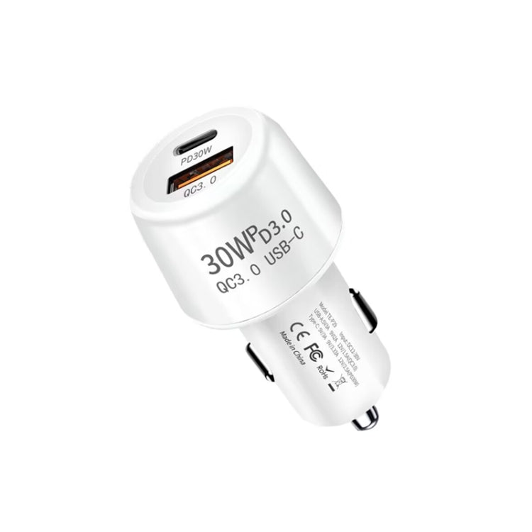 P29 48W PD30W + QC3.0 18W USB Dual Port Car Charger(White) - Car Charger by buy2fix | Online Shopping UK | buy2fix