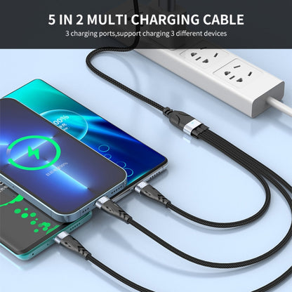 ENKAY ENK-CB135 5-in-1 65W USB-A & USB-C to 8 Pin / Type-C / Micro USB Multifunctional Charging Cable with Indicator Light, Cable Length:2m - Multifunction Cable by ENKAY | Online Shopping UK | buy2fix