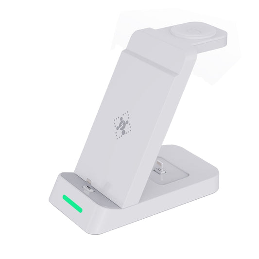 B20 18W 3 in 1 Wireless Charger Stand Charger Dock for iPhone Apple Watch Series(White) - Wireless Charger by buy2fix | Online Shopping UK | buy2fix