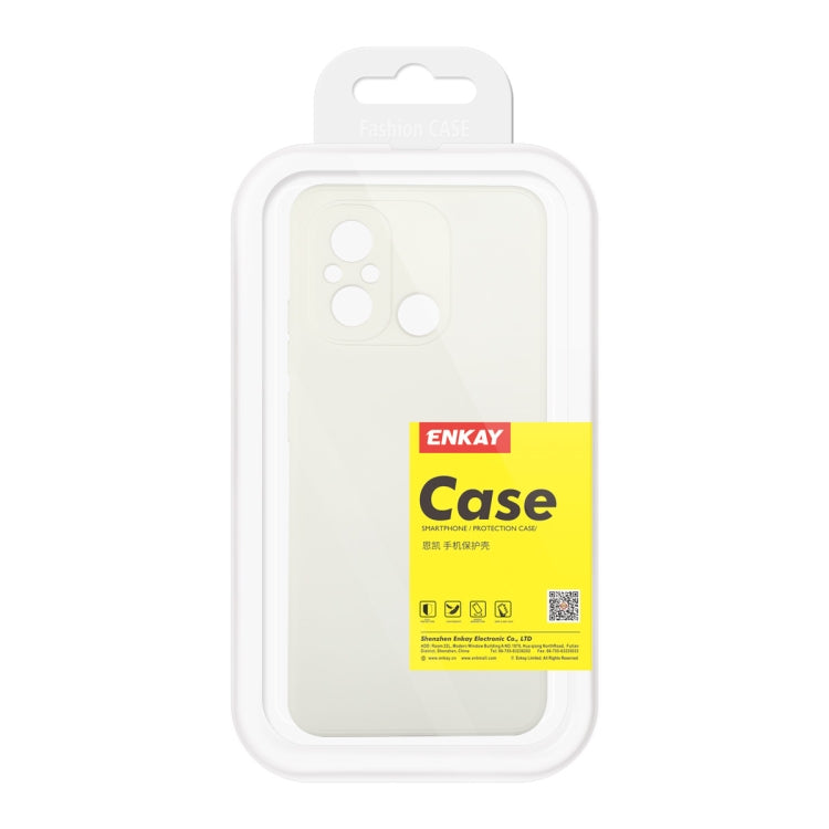 For Xiaomi Poco C55 / Redmi 12C ENKAY Liquid Silicone Phone Case with Tempered Film(Dark Blue) - Xiaomi Cases by ENKAY | Online Shopping UK | buy2fix
