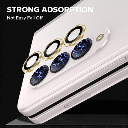 For Samsung Galaxy Z Fold5 ENKAY Hat-Prince 9H Rear Lens Aluminium Alloy Tempered Glass Film(Golden) - Galaxy Z Fold5 5G Tempered Glass by ENKAY | Online Shopping UK | buy2fix