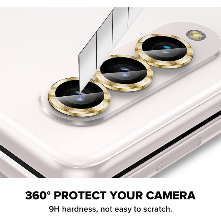 For Samsung Galaxy Z Fold5 ENKAY Hat-Prince 9H Rear Lens Aluminium Alloy Tempered Glass Film(Golden) - Galaxy Z Fold5 5G Tempered Glass by ENKAY | Online Shopping UK | buy2fix